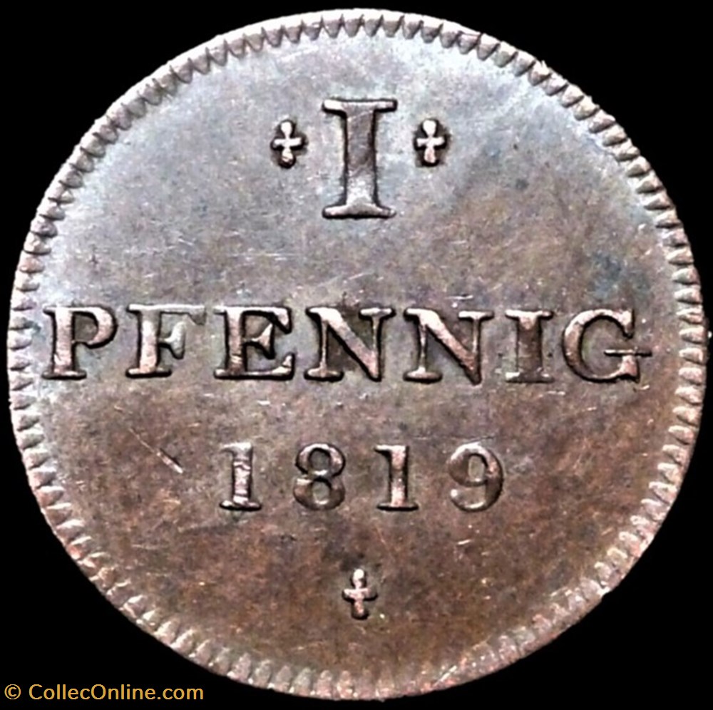 Free City of Frankfurt - 1 JudenPfennig 1819 monnaies paranumismatique jetons poids free city of frankfurt 1 judenpfennig 1819