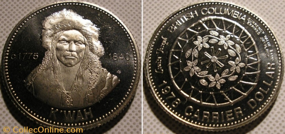 Carrier Dollar Token 1978 - British Colombia monnaie monde canadum carrier dollar token 1978 british colombia