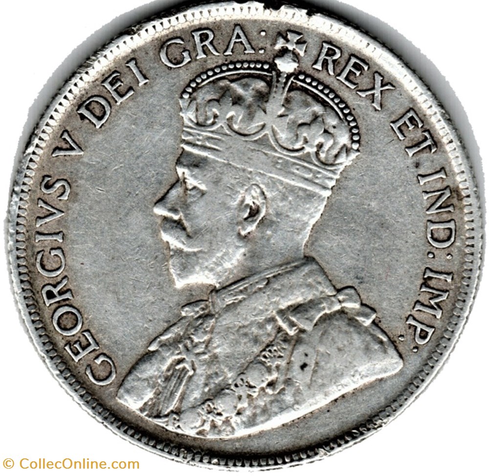 George V - 50 Cents 1917 Newfoundland (ex.2) monnaies monde canada george v 50 cents 1917 newfoundland ex 2