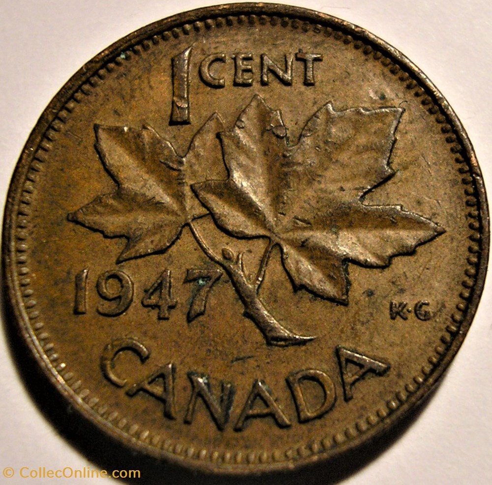 George VI - 1 Cent 1947 monnaie monde canadum george vi 1 cent 1947