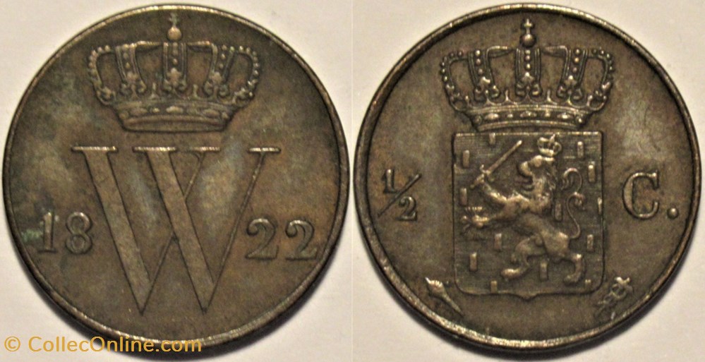 monnaies monde pays bas willem i of nederland cent 1822