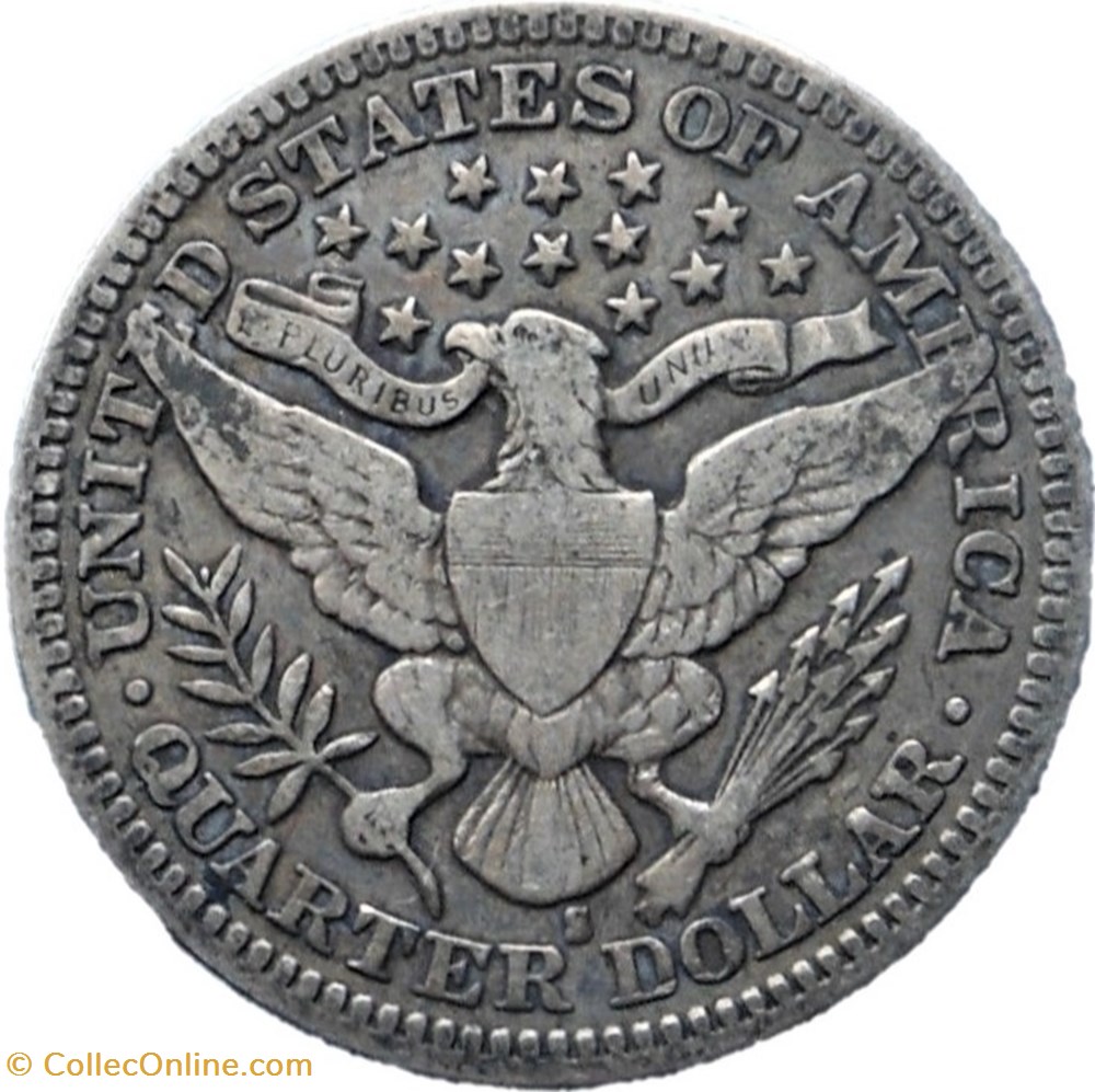 1905 San Francisco Quarter $ (ex.2) monnaie monde etat uni 1905 san francisco quarter ex 2