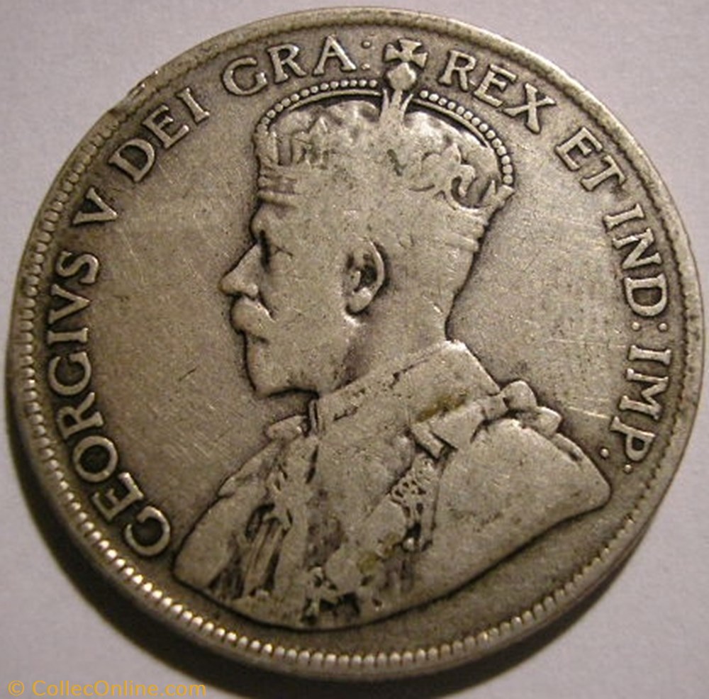 monnaies monde canada george v 50 cents 1917 newfoundland