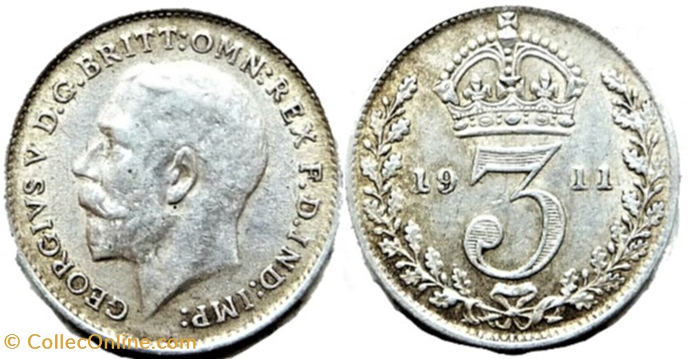 George V - 3 Pence 1911 - United Kingdom monnaies monde royaume george v 3 pence 1911 united kingdom
