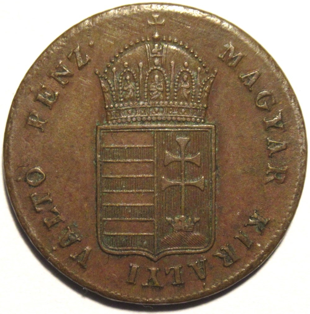 1 Krajczár 1848 - Kingdom of Hungary, War of Independence monnaies europe medievale royaume hongrie 1 krajczar 1848 kingdom of hungary war of independence