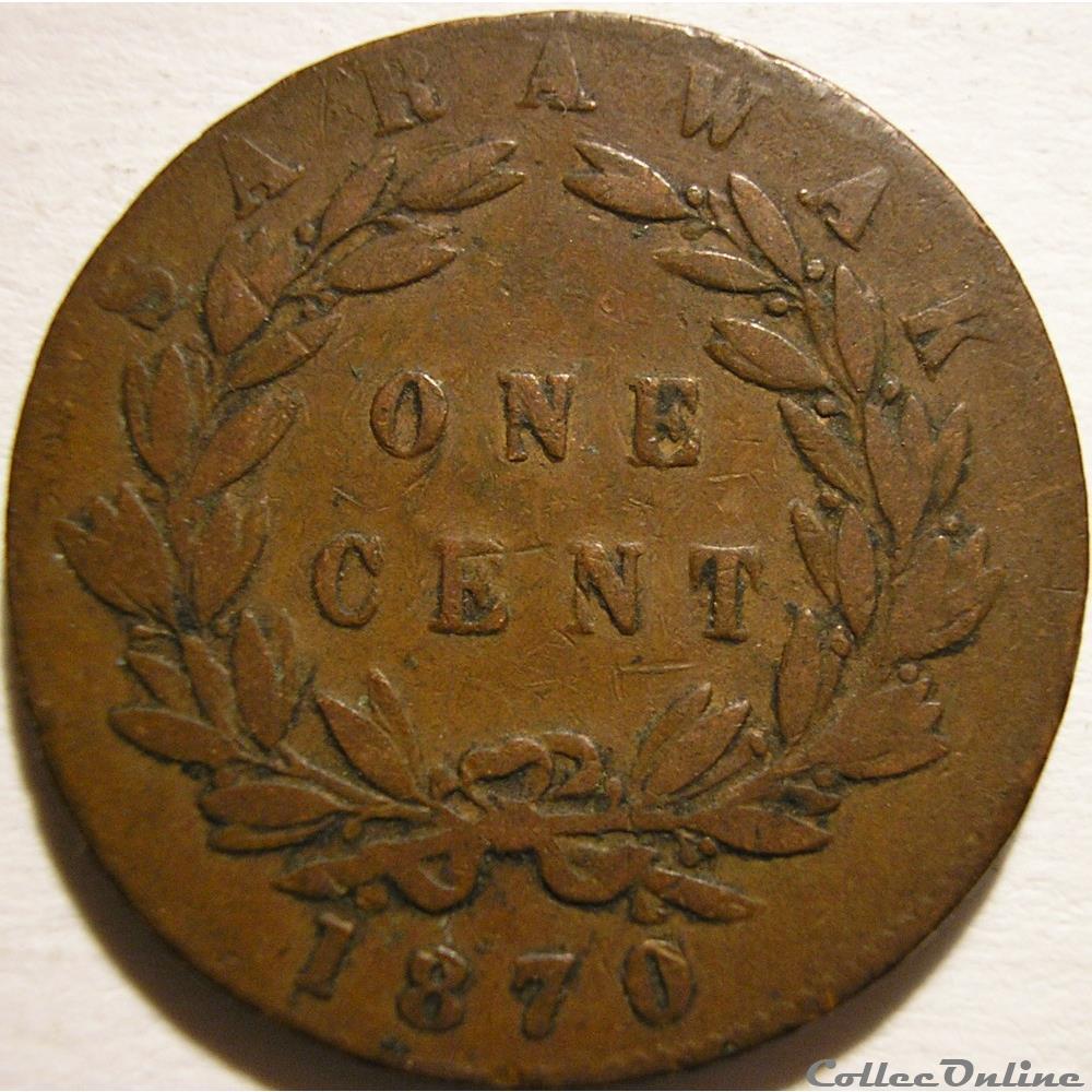 Charles Brooke - One Cent 1870 monnaie monde malaisie charles brooke one cent 1870