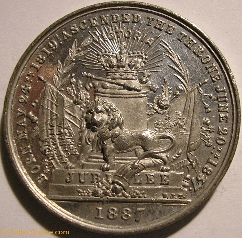 Victoria - 1887 Golden Jubilee Token - GB 3 monnaie jeton mereaux victoria 1887 golden jubilee token gb