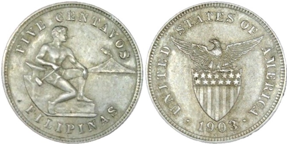 1903 Manila, 5 Centavos - Philippines U.S. Administration monnaies monde 1903 manila 5 centavos philippines u s administration