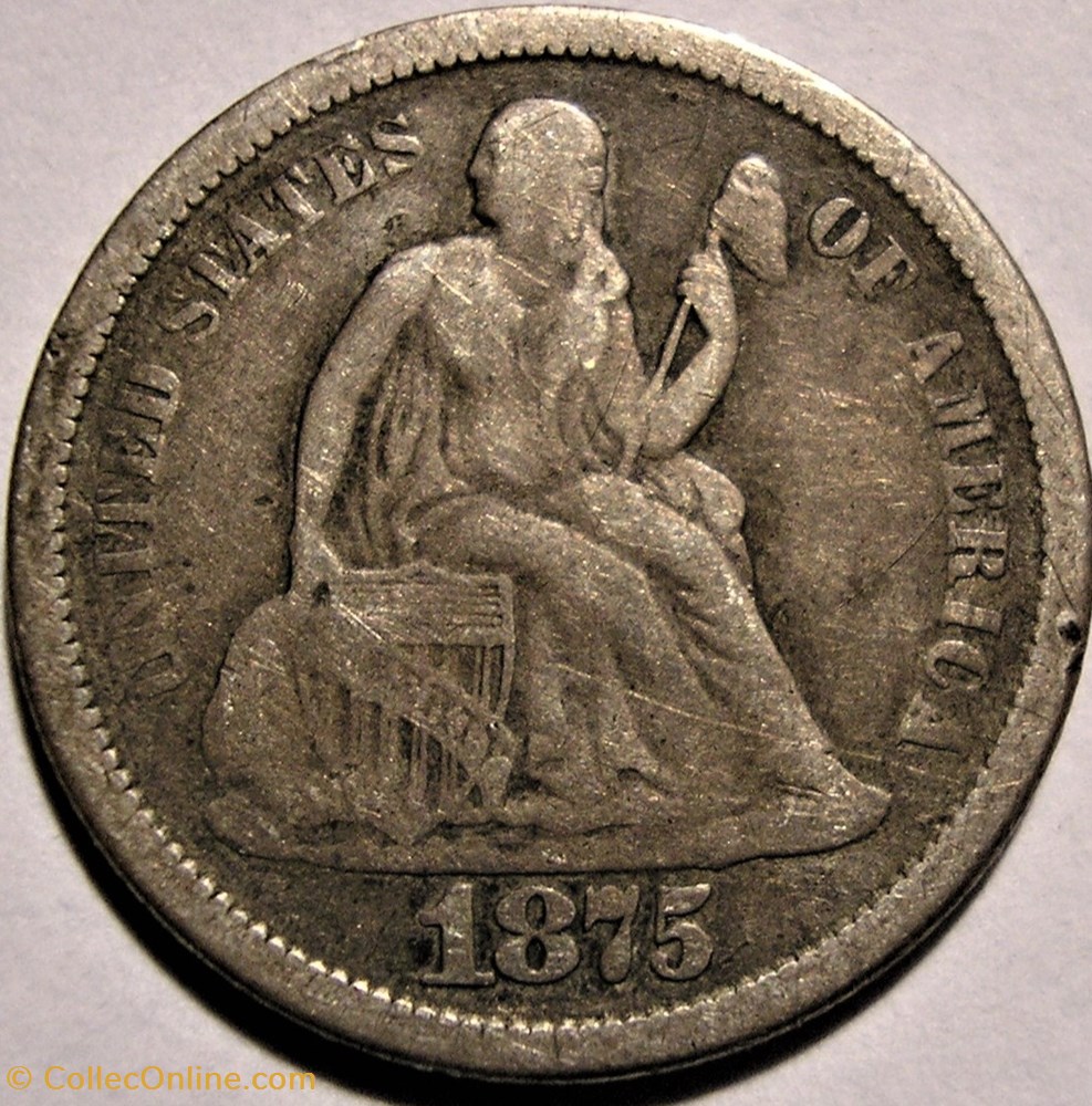 monnaie monde etat uni 1875 s below dime 10 cents