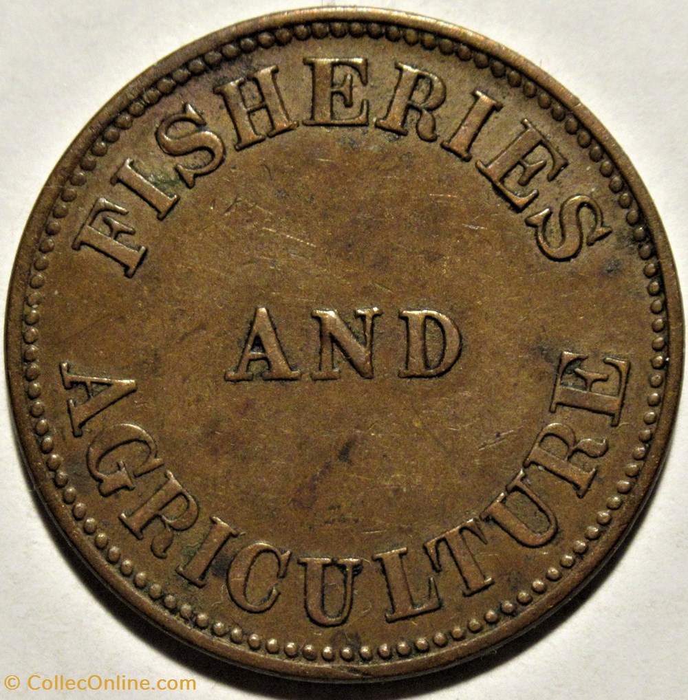 Prince Edward 1858 - HalfPenny Token - Fisheries & Agriculture 3 monnaies monde canada prince edward 1858 halfpenny token fisheries agriculture
