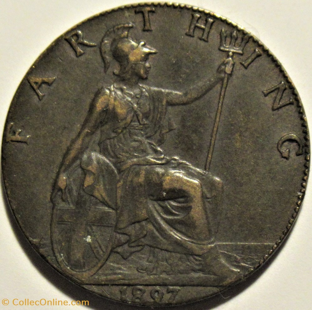 Victoria - One Farthing 1897 - Kingdom of Great Britain - Error monnaies monde royaume uni victoria one farthing 1897 kingdom of great britain error