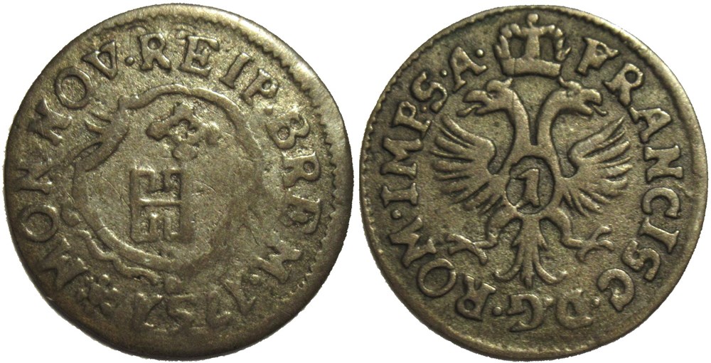 monnaies europe medievale saint empire romain germanique 1751 free city of bremen 1 groten emperor franz i