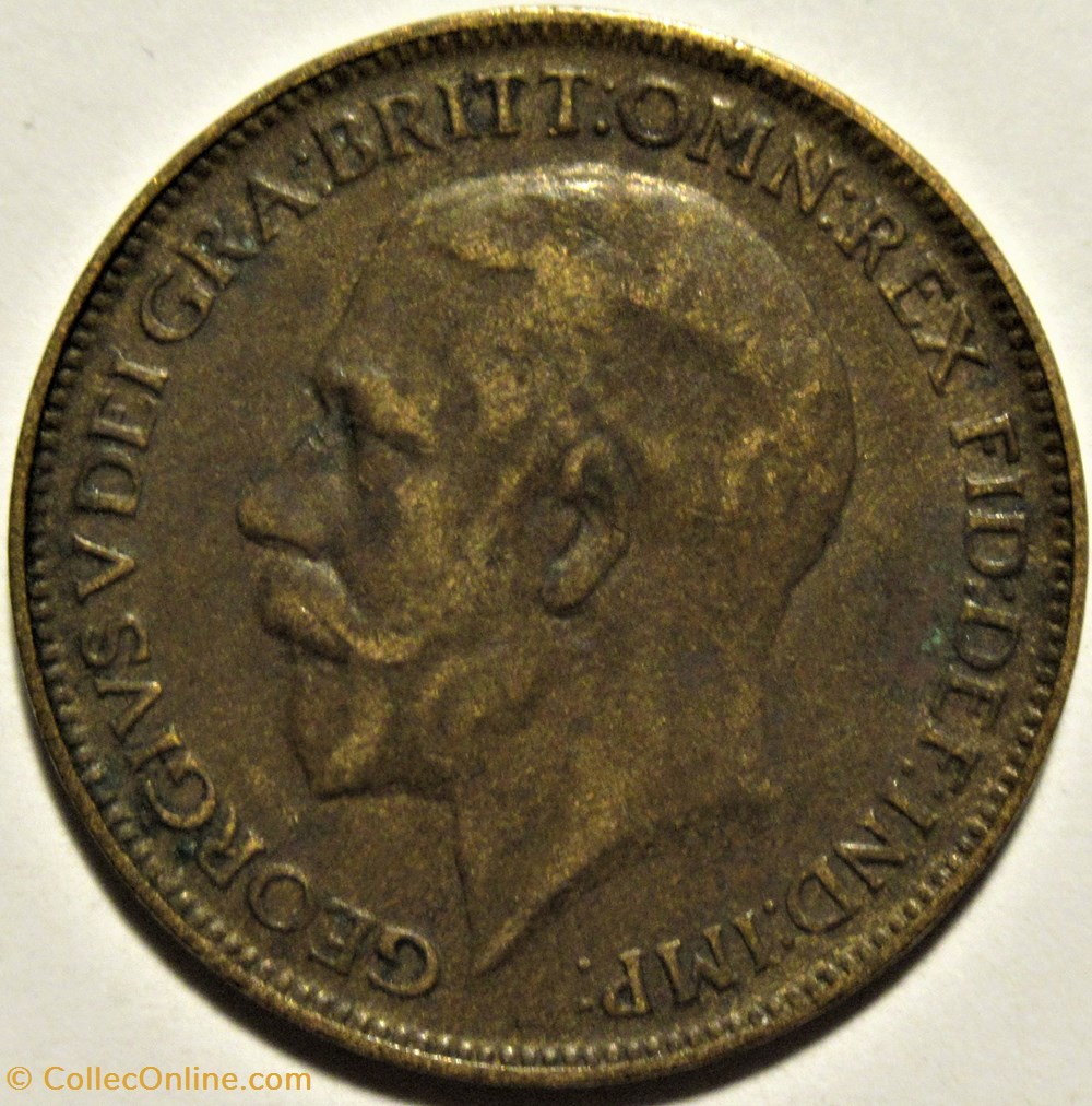 George V - Farthing 1918 - Great Britain 2 monnaies monde royaume uni george v farthing 1918 great britain