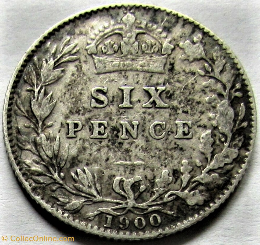 Victoria - Sixpence 1900 Kingdom of Great Britain 3 monnaies monde royaume uni victoria sixpence 1900 kingdom of great britain