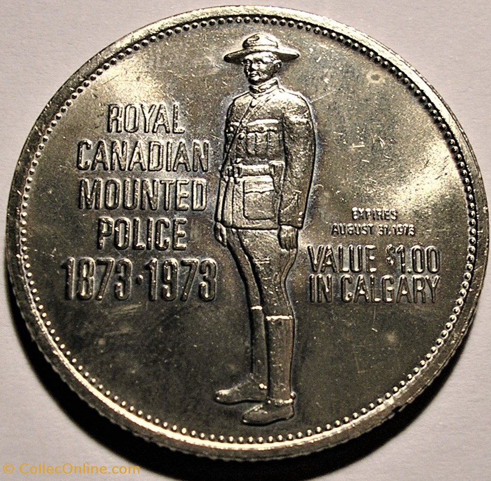 Calgary, Alberta - One Dollar Token 1973 - Stampede Dollar 3 monnaie jeton mereaux calgary alberta one dollar token 1973 stampede dollar