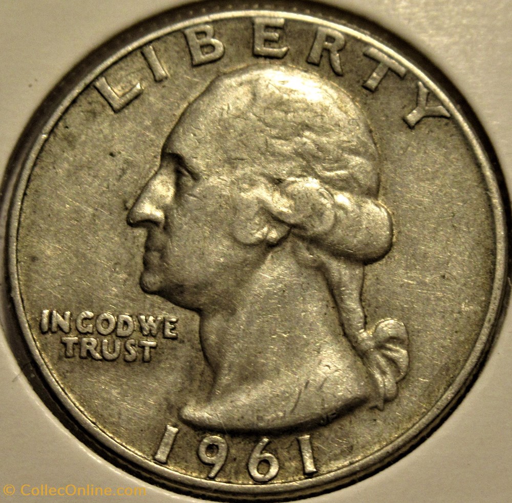 1961 Denver Quarter Dollar - Filling Error 5 monnaies monde etats unis 1961 denver quarter dollar filling error