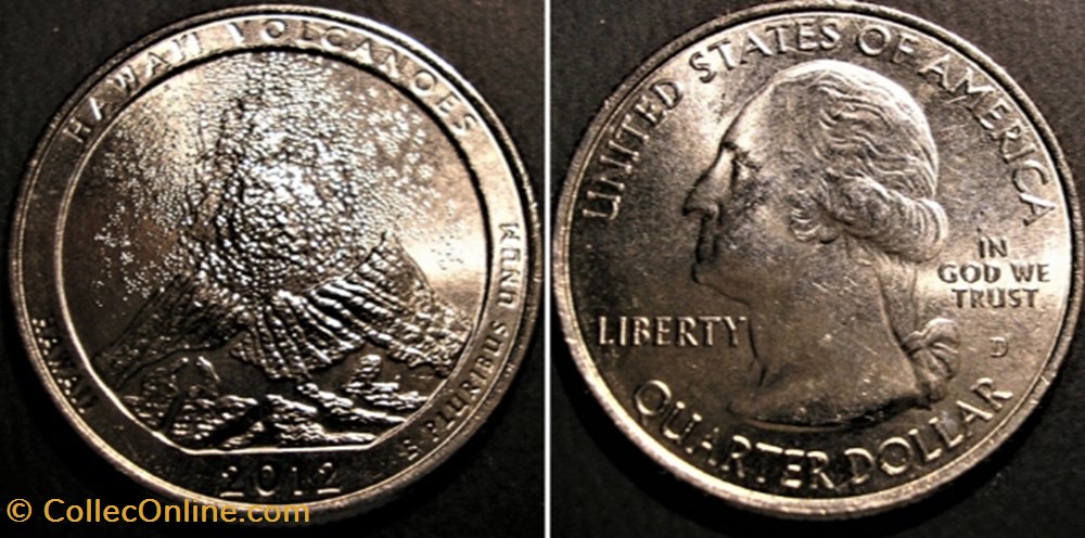 monnaie monde etat uni hawai volcanoes 2012 d quarter dollar hawaii state