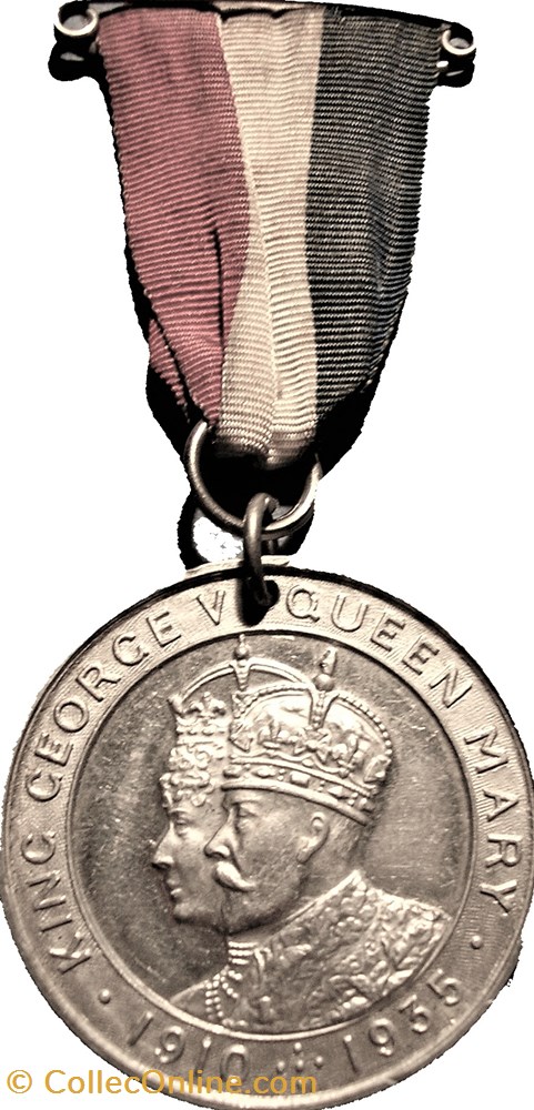 George V & Mary - 1935 Silver Jubilee, Winchester, UK 4 medaille royaume uni george v mary 1935 silver jubilee winchester uk