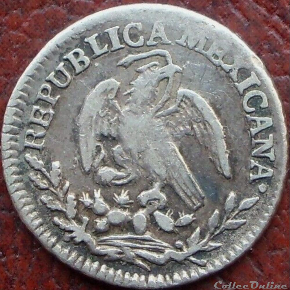 monnaies monde mexique mexico 1 2 real 1826 1st republic