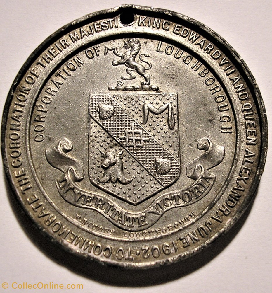 Edward VII & Alexandra - 1902 Coronation Medal, Loughborough - UK 3 medaille royaume uni edward vii alexandra 1902 coronation medal loughborough uk