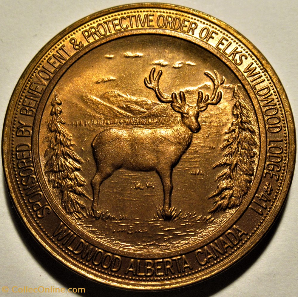 Wildwood Community Hall, Alberta - Two Dollars Token 1984 2 monnaies paranumismatique jetons poids wildwood community hall alberta two dollars token 1984