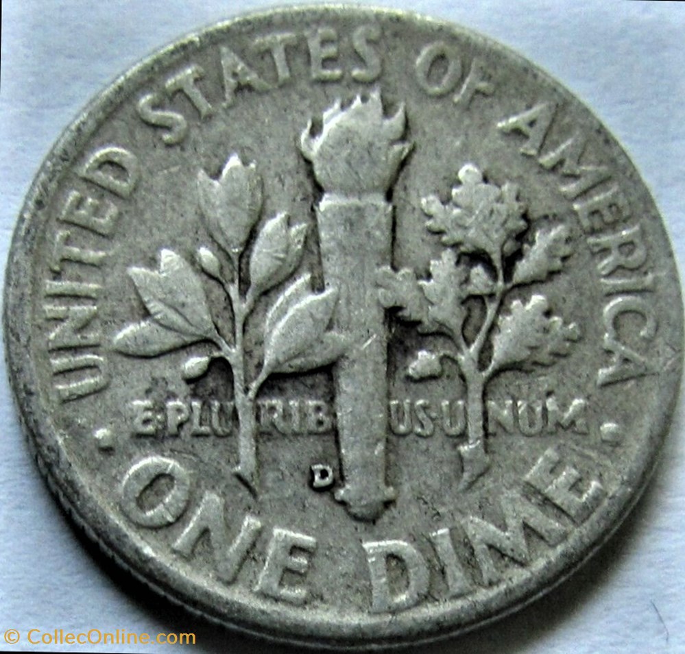 1957 Denver Dime - Repunched Mintmark 2 monnaies monde etats unis 1957 denver dime repunched mintmark