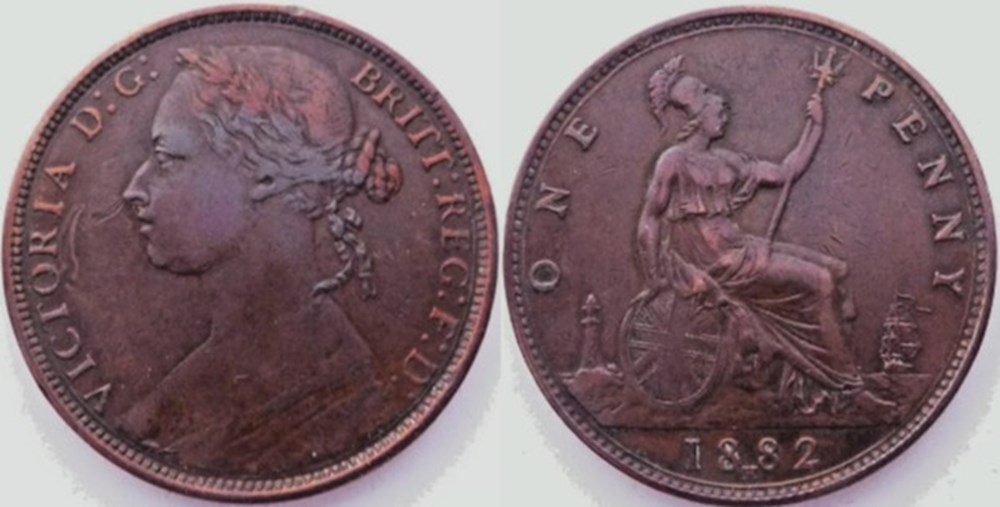 Victoria - One Penny 1882 H - Kingdom of Great Britain monnaies monde royaume uni victoria one penny 1882 h kingdom of great britain