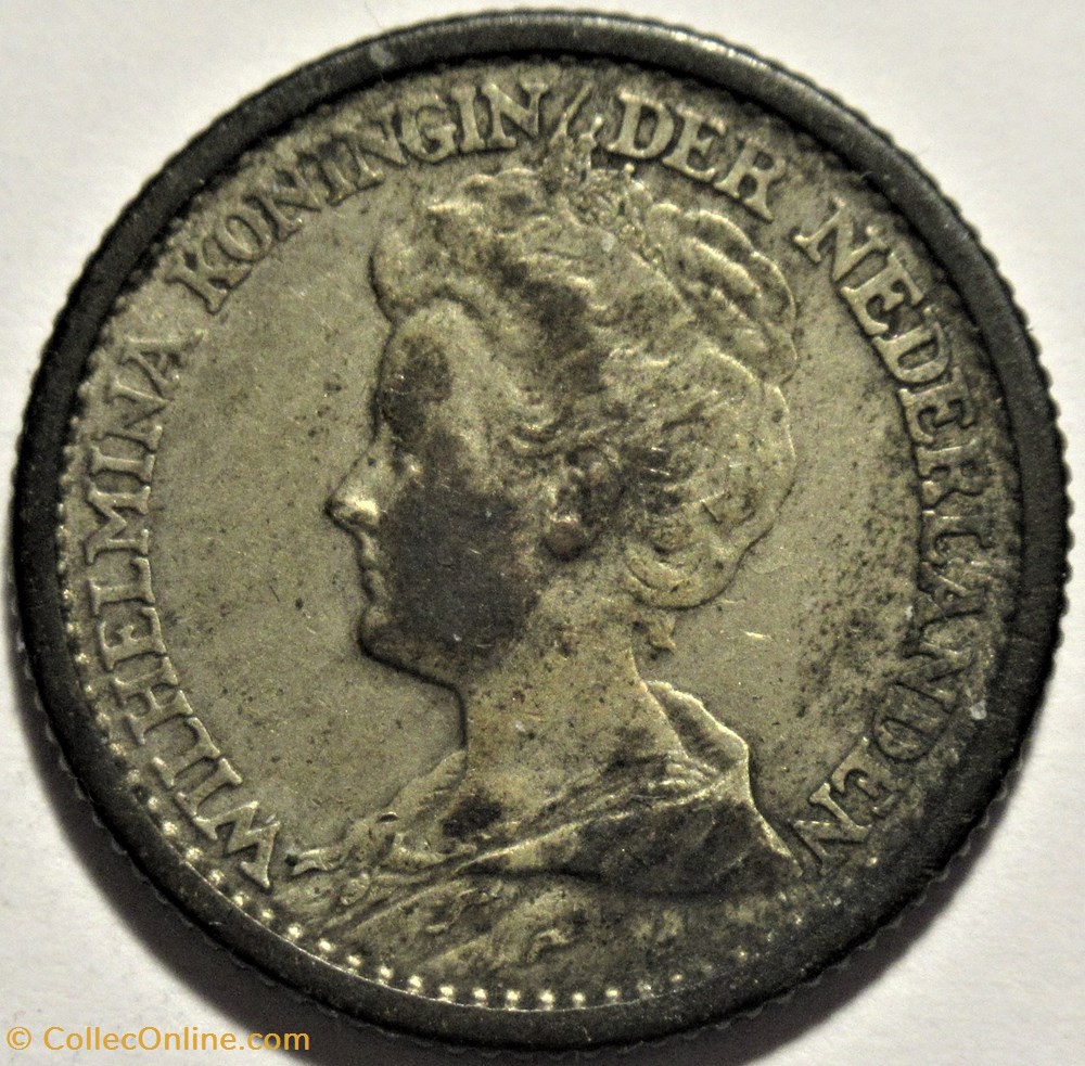 Wilhelmina of Netherlands - 25 Cents 1910 monnaies monde pays bas wilhelmina of netherlands 25 cents 1910