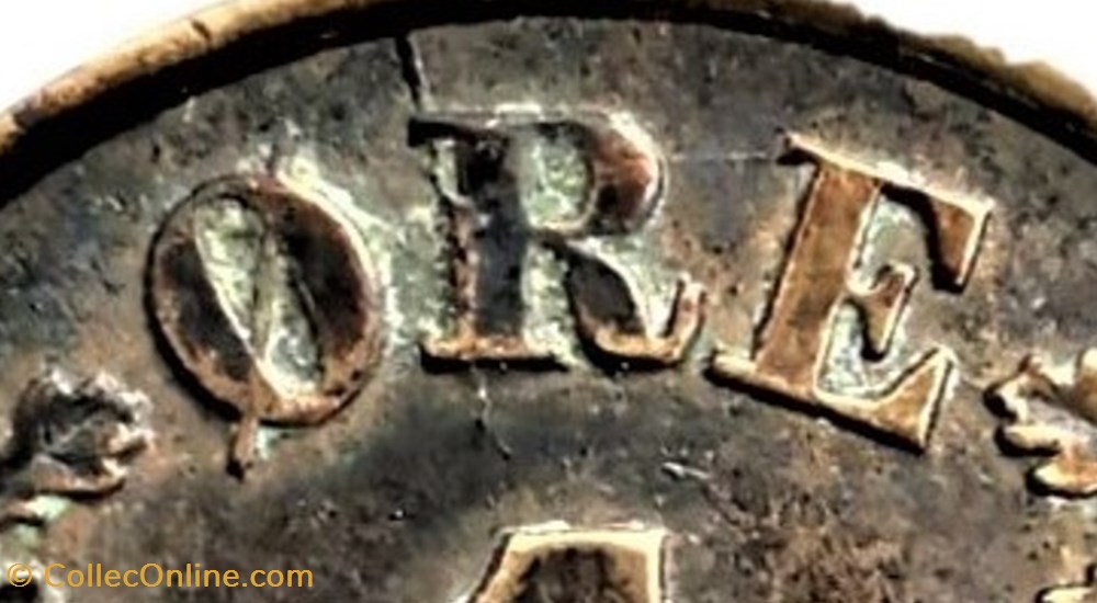 Norway - Oskar II - 1 Øre 1877 - Die Crack 4 monnaies monde norvege norway oskar ii 1 re 1877 die crack