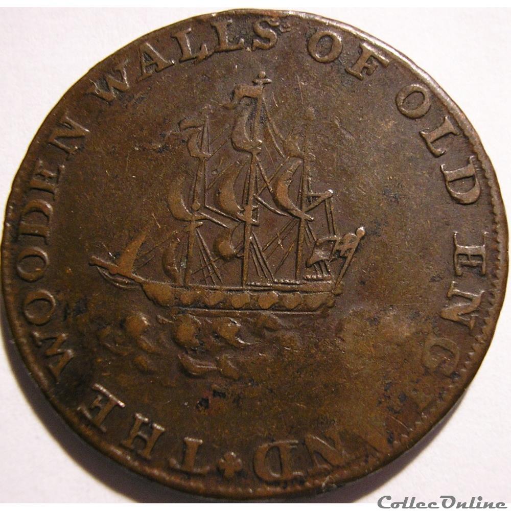 1795 HalfPenny, Admiral R. Howe - Emsworth, Hampshire monnaies monde royaume uni 1795 halfpenny admiral r howe emsworth hampshire