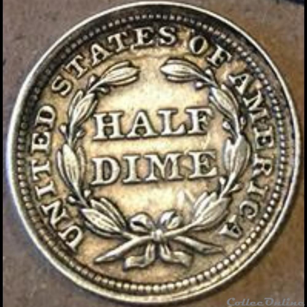 ←1853→ Half Dime (ex.2) monnaies monde etats unis 1853 half dime ex 2