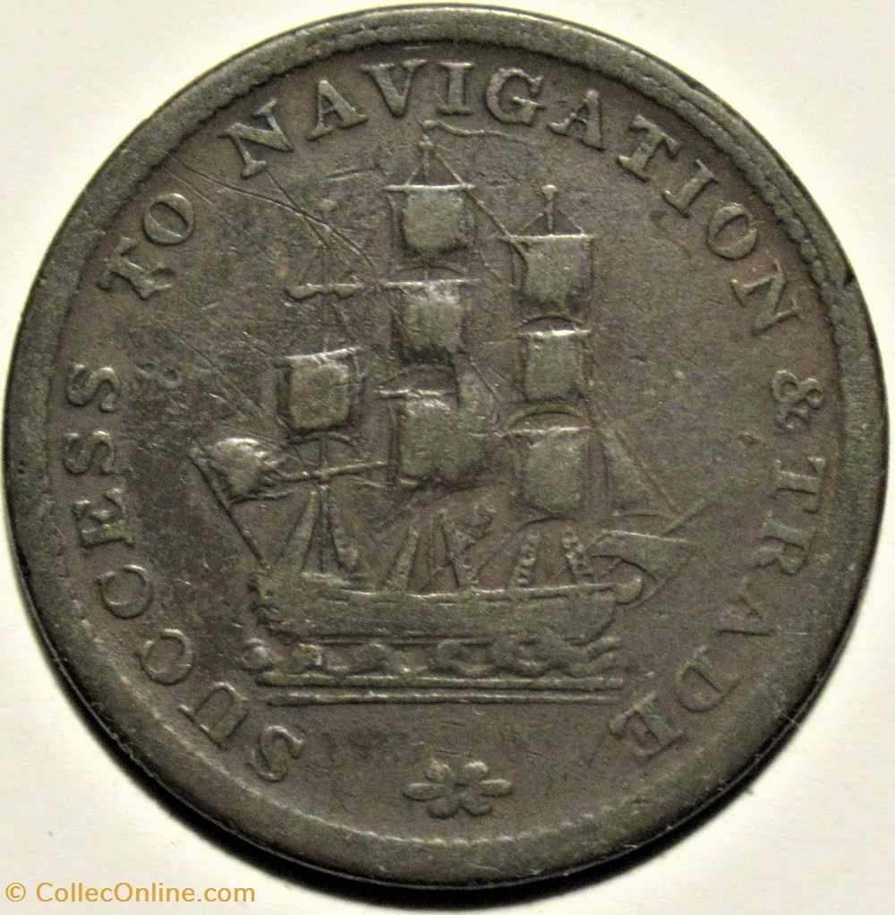 George III - HalfPenny Token 1815 Trade & Navigation - Nova Scotia monnaies monde canada george iii halfpenny token 1815 trade navigation nova scotia