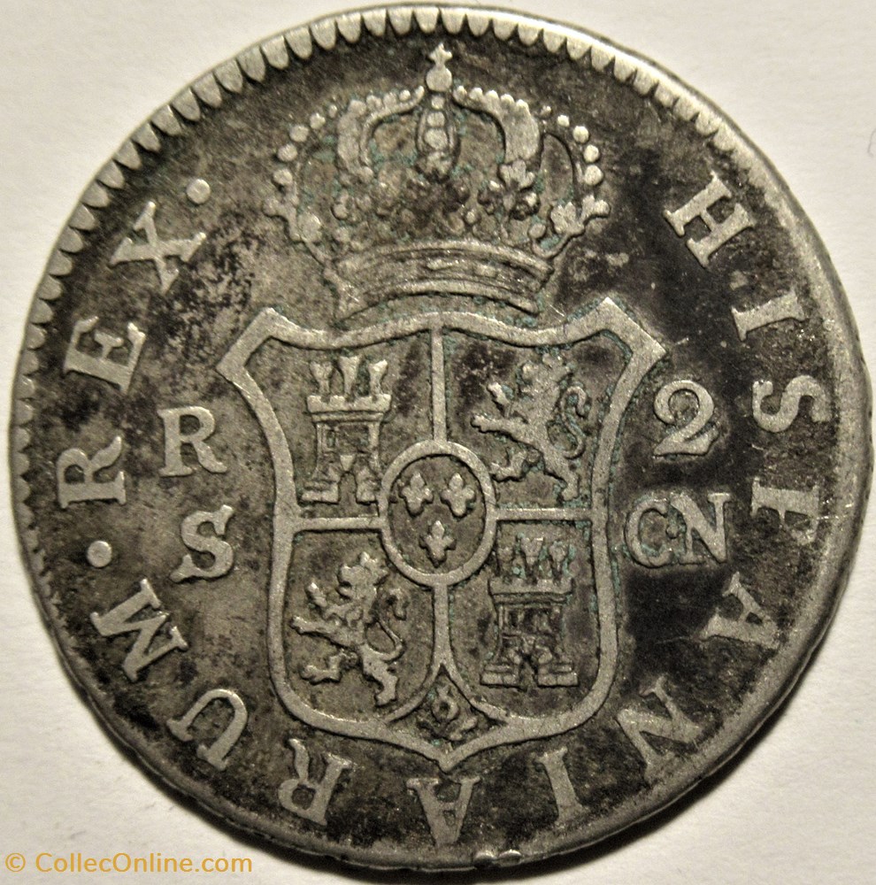 monnaies monde espagne 1801 2 reales sevilla carlos iv de espana