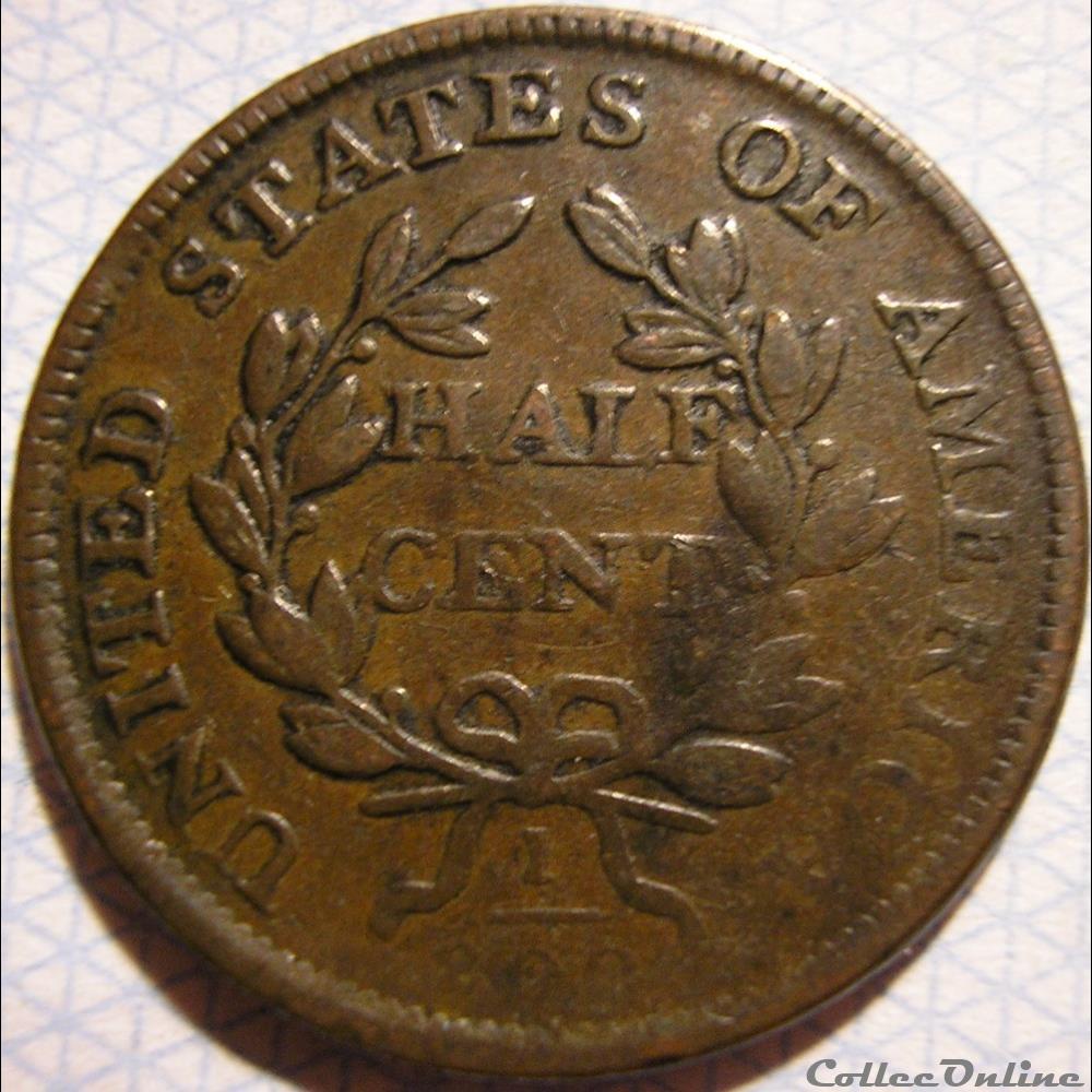 1806 Half Cent Draped Bust 2 monnaie monde etat uni 1806 half cent draped bust