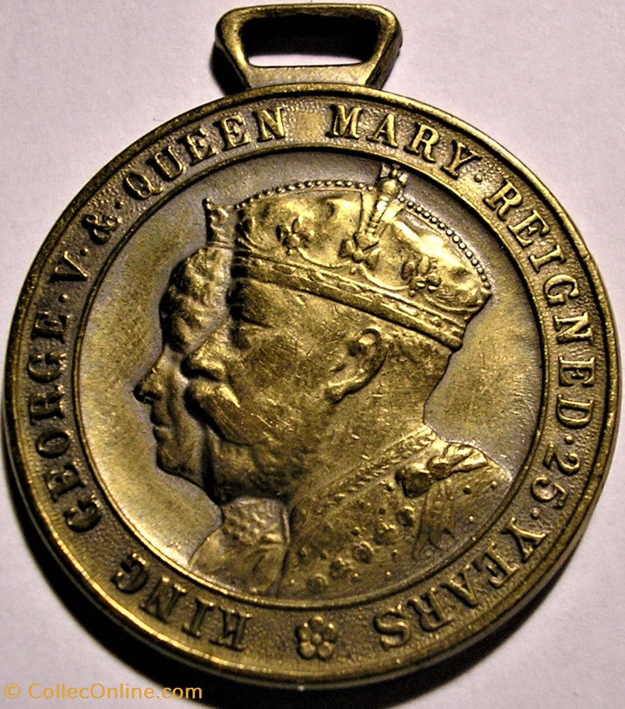 medaille royaume uni george v mary 1935 silver jubilee kingston upon thames uk