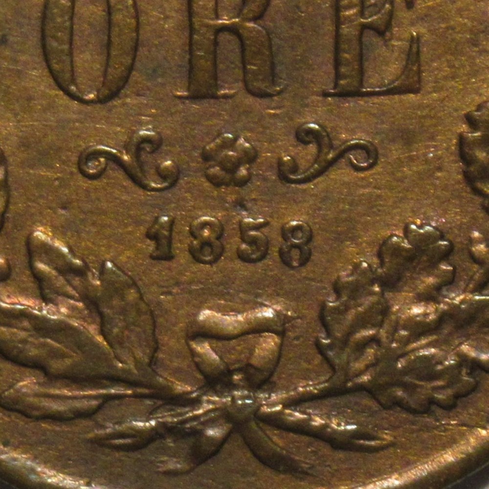 monnaies monde suede oscar i of sweden 1 ore 1858 var
