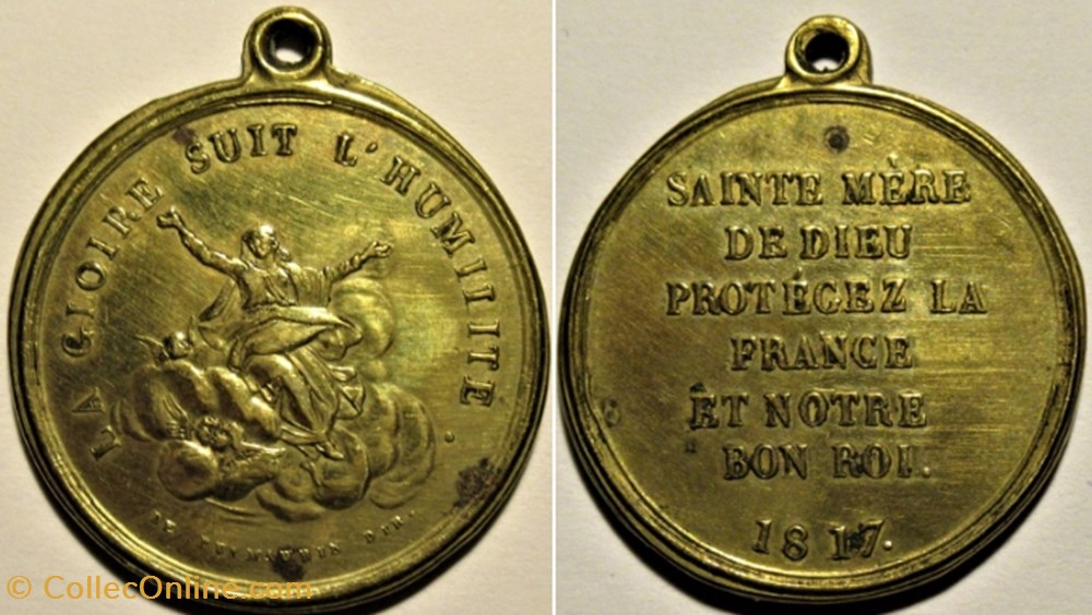 Louis XVIII - 1817 Médaillon d'après De Puymaurin - Période Restauration medailles france louis xviii 1817 medaillon apres de puymaurin periode restauration
