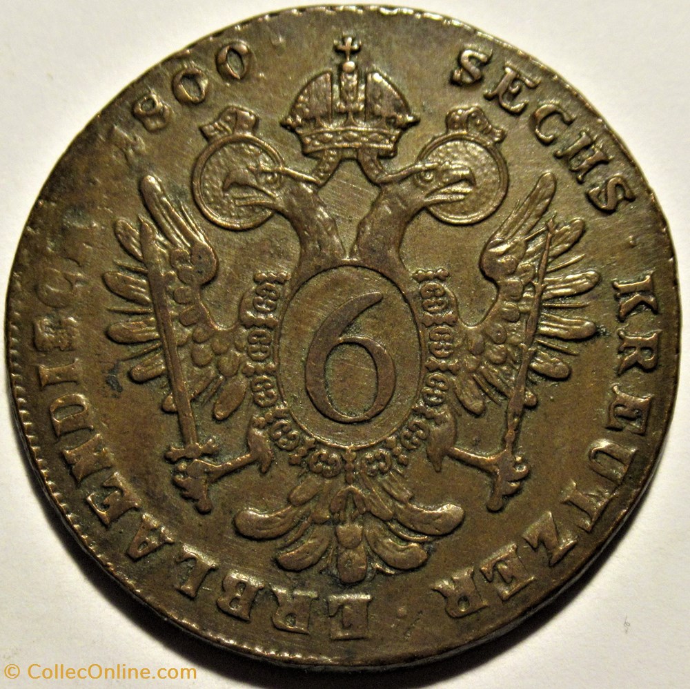 Franz I - 6 Kreutzer 1800, Austrian Empire monnaies monde autriche franz i 6 kreutzer 1800 austrian empire