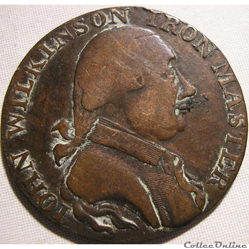 ca. 1791-93 HalfPenny - Wilkinson - Warwickshire monnaie monde royaume uni ca 1791 93 halfpenny wilkinson warwickshire