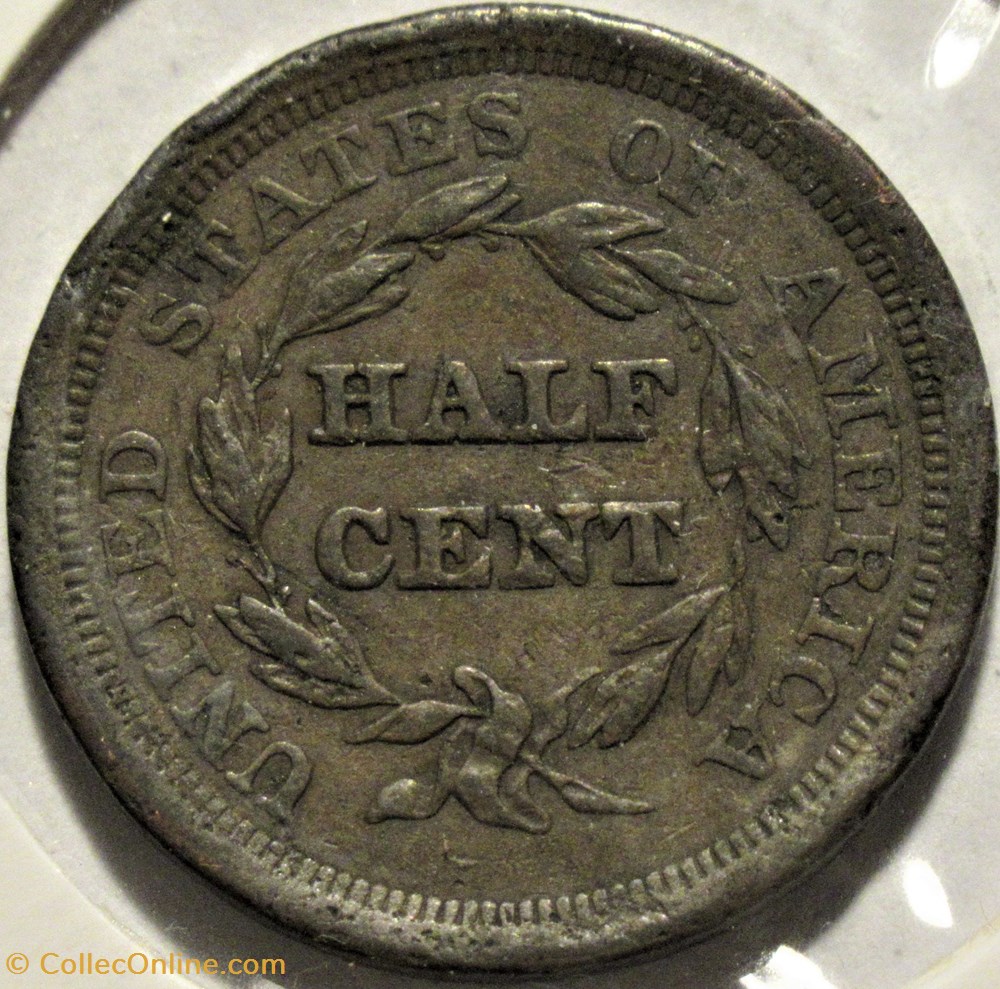 monnaies monde etats unis 1856 braided hair half cent