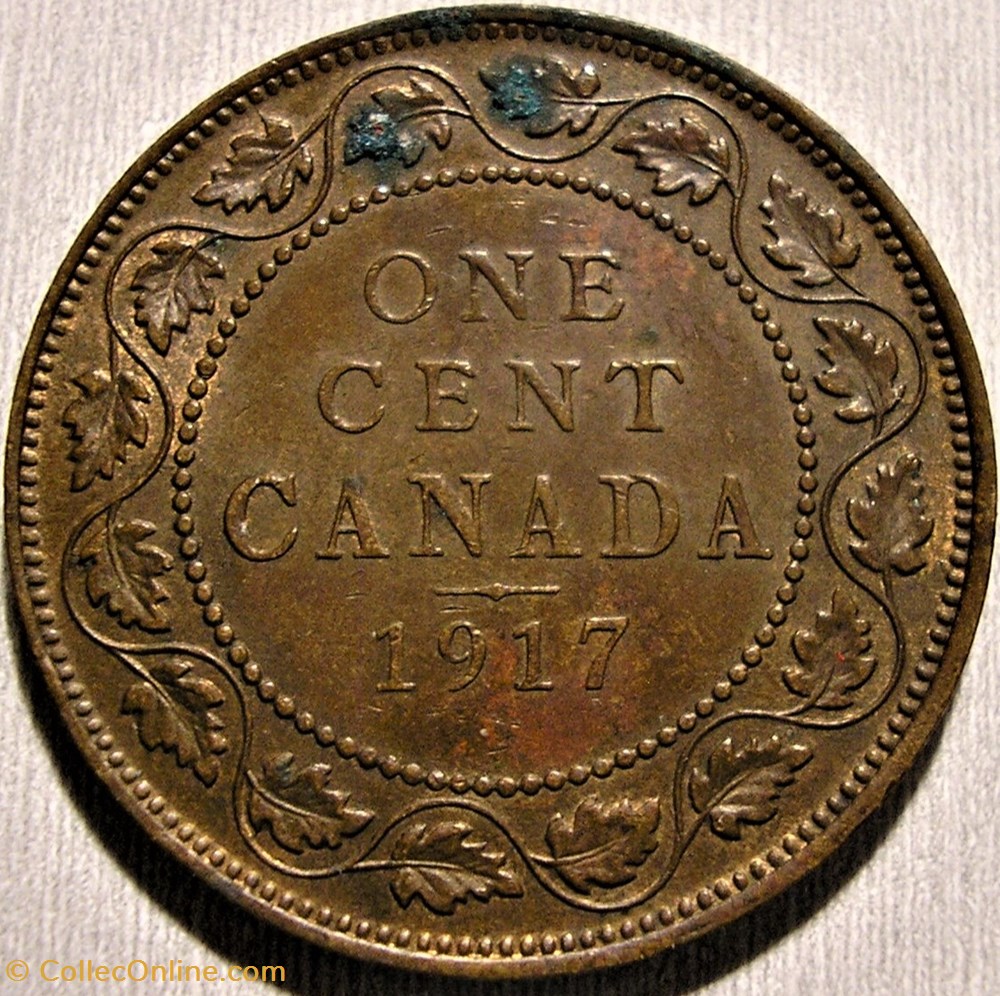 George V - 1 Cent 1917 monnaie monde canadum george v 1 cent 1917