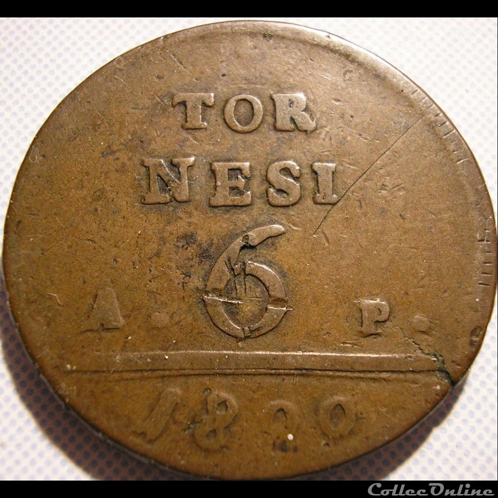 1800 Royaume de Naples, 6 Tornesi - Ferdinando IV de Bourbon-Siciles 4 monnaies monde italie 1800 royaume de naples 6 tornesi ferdinando iv de bourbon siciles