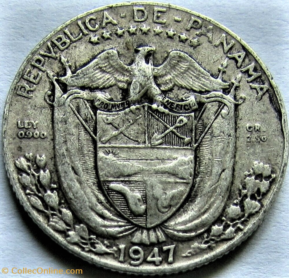 Panama - Decimo, 1/10 Balboa 1947 3 monnaies monde panama decimo 1 10 balboa 1947