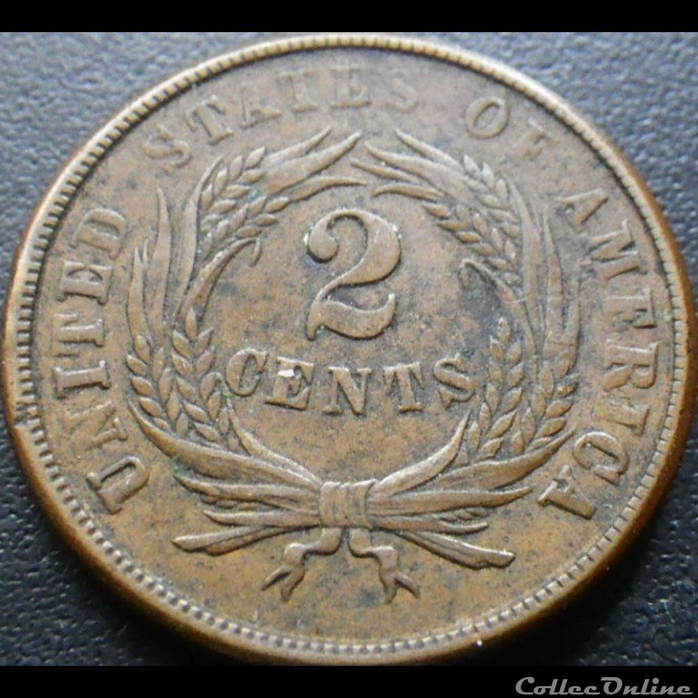1864 Two Cents LM monnaie monde etat uni 1864 two cents lm