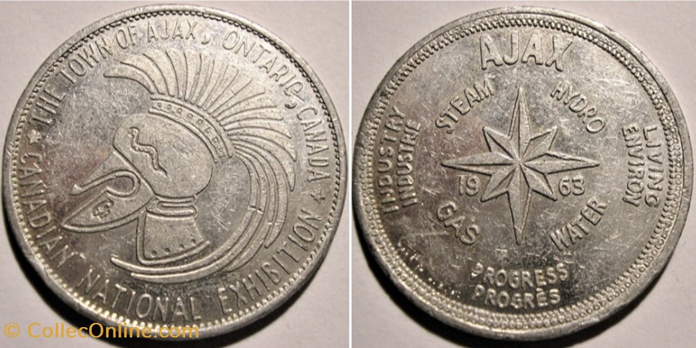 Canadian National Exhibition Token 1963, Ajax, Ontario monnaies paranumismatique jetons poids canadian national exhibition token 1963 ajax ontario