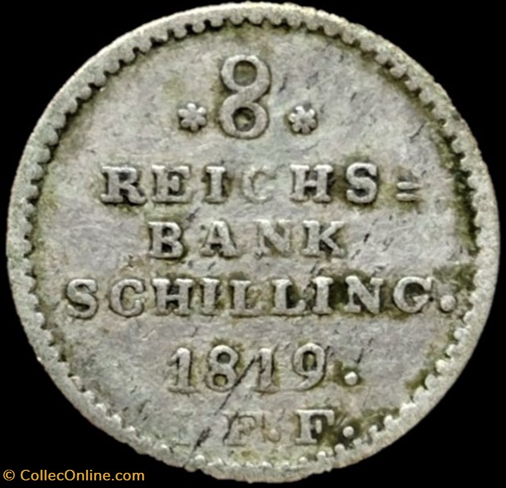 monnaies monde danemark danish duchy of schleswig holstein frederik ix 8 reichsbank schilling 1819