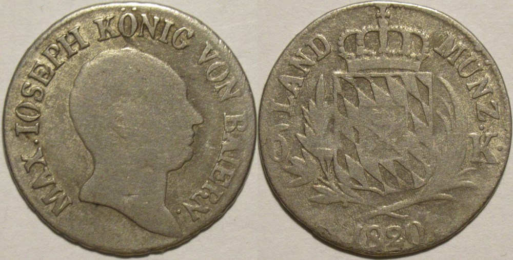 Maximilian I Joseph - 6 Kreuzer 1815 & 1820 - Kingdom of Bavaria monnaies europe medievale saint empire romain germanique maximilian i joseph 6 kreuzer 1815 1820 kingdom of bavaria
