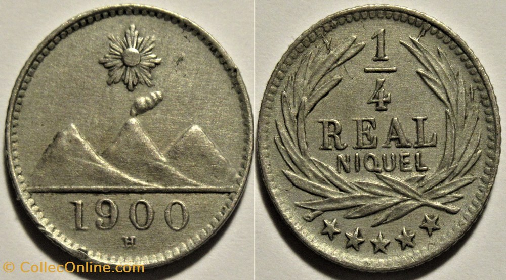 Guatemala - ¼ Real 1900 H monnaies monde guatemala real 1900 h