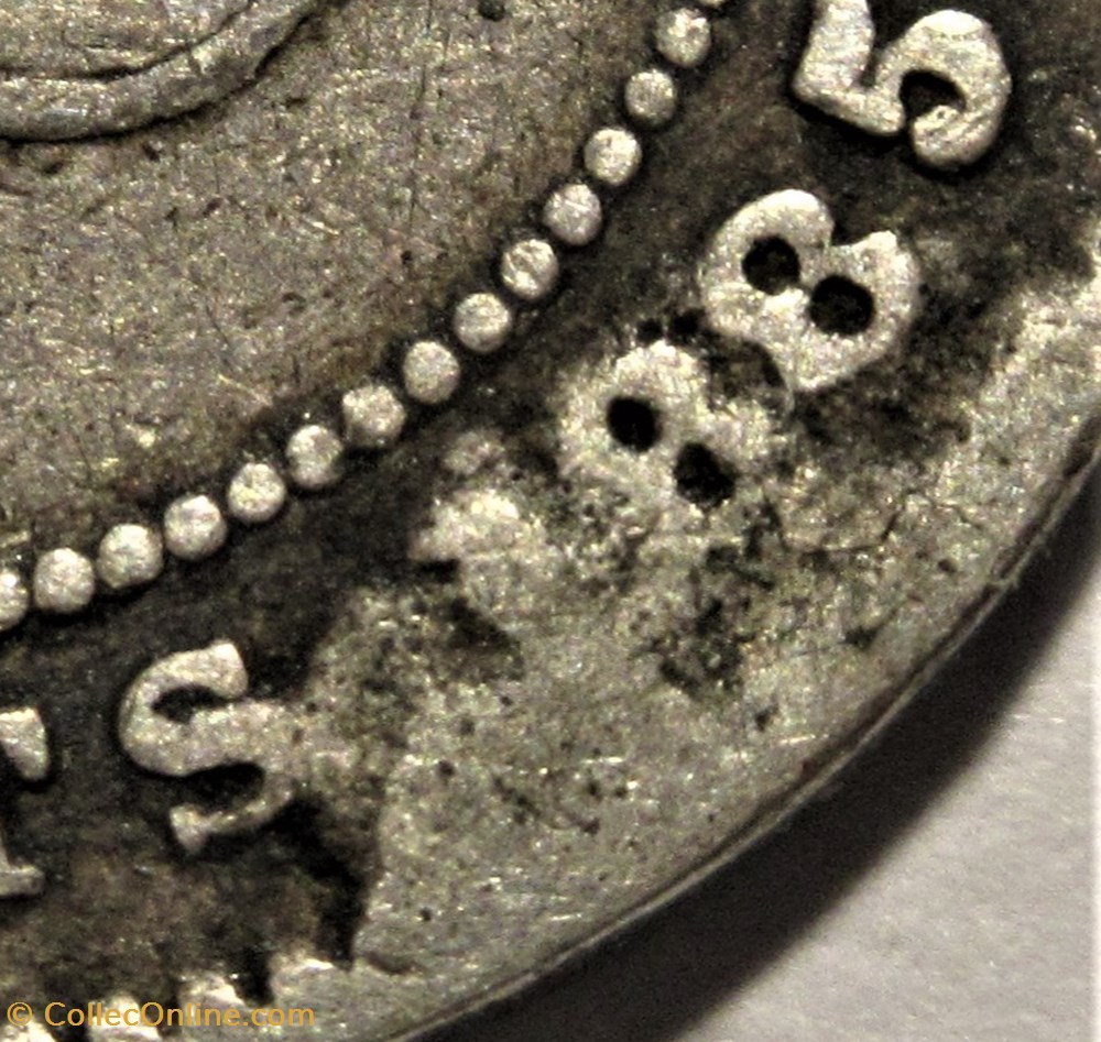 Victoria - 10 Cents 1885 - Error - Straits Settlements, Malaysia (ex.2) 5 monnaies monde malaisie victoria 10 cents 1885 error straits settlements malaysia ex 2