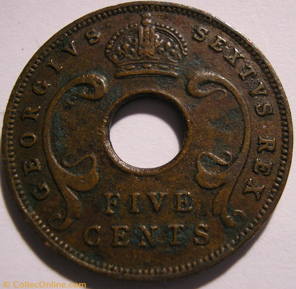 monnaie monde kenya george vi 5 cents 1951 east africa